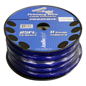 Audiopipe Power Cable 0-Gauge 25 Foot Spool - Blue - PW025BL
