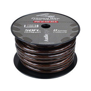 Audiopipe Power Cable 0-Gauge 50 Foot Spool - Black - PW-0-50-BLK