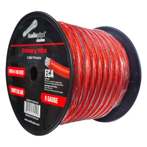 Audiopipe Flexible ECA Power Cable 0 Gauge 100 Foot - Red - PWV-0-100 RED