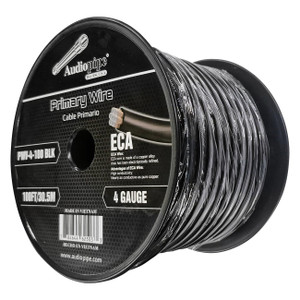 Audiopipe Flexible ECA Power Cable 4 Gauge 100 Foot - Black - PWV-4-100 BLK