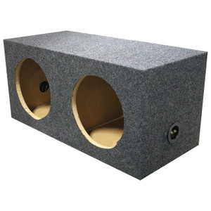 QPower Dual 10" Sealed Heavy Duty Square Empty Woofer Box - QMPSQ10E