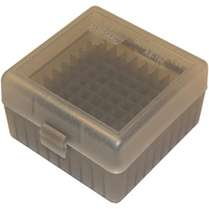 MTM Ammo Box 100 Round Flip-Top 223 204 Ruger 6x47 Clear Smoke - RS-100-41