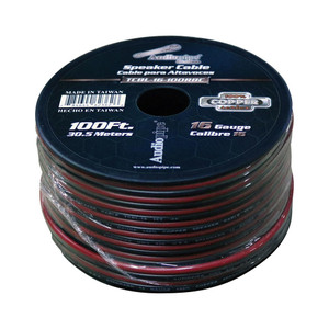 Audiopipe 16 Gauge 100% Copper Series Speaker Wire - 100 Foot Roll - RED/BLACK Jacket - TCBL-16-100RBC