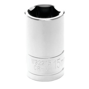 Performance Tool 1/2" Drive 15mm Metric 6-Point Socket - W32215
