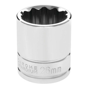 Performance Tool 1/2" Drive 12-Point Metric 26mm Socket - W32826
