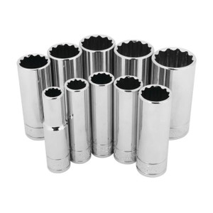 Performance Tool 3/8" Drive SAE 12-Point Deep Socket Set (10-Piece Set) - W38600