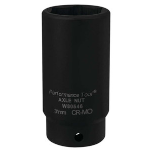 Performance Tool 1/2" Drive 31mm FWD Axle Nut Socket - W80546
