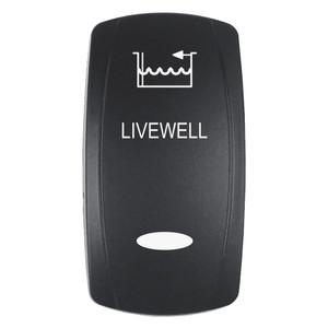Pacer Actuator - 'LIVEWELL' f/V Series Contura Switches - Black - Laser Etched (Top/Bottom Light) - EV2LE-LVWL