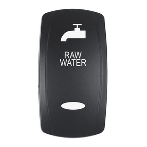 Pacer Actuator - 'RAW WATER' f/V Series Contura Switches - Black - Laser Etched (Top/Bottom Light) - EV2LE-RAW