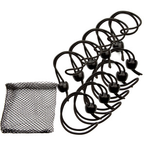 Whitecap Jaw Bungee - 12" Elastic Cord w/1" Jaw Ball - 10-Pack - JB-100716B