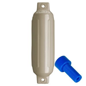 Polyform G-1 Twin Eye Fender 3.5" x 12.8" - Sand w/Adapter - G-1 SAND W/AIR ADAPTER