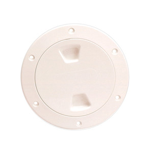 Beckson 4" Smooth Center Screw-Out Deck Plate - Beige - DP40-N