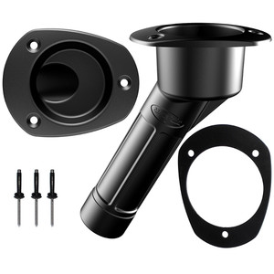 Mate Series Plastic Rod & Cup Holder 30 Degree Closed w/Oval Top f/Kayaks - Black - P2030BK