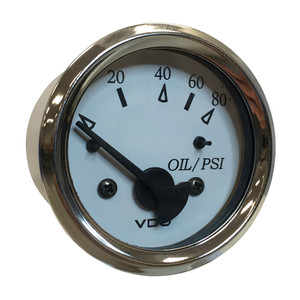 VDO Cockpit Marine 52MM (2-1/16") Oil Pressure Gauge - White Dial/Chrome Bezel  - 350-15276