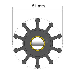 Albin Group Premium Impeller Kit - 51 x 12.7 x 22mm - 10 Blade - Pin Insert - 06-01-011