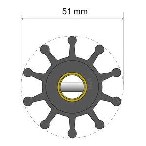 Albin Group Premium Impeller Kit - 51 x 12 x 22mm - 10 Blade - Pin Insert - 06-01-010