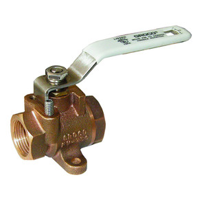 GROCO 1/2" NPT Bronze Inline Fuel Valve - FV-500
