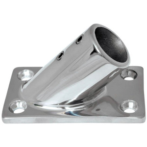 Whitecap ⅞" O.D. 45 Degree Rectangle Base SS Rail Fitting - 6015C