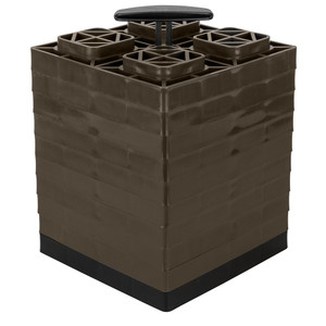 Camco FasTen Leveling Blocks w/T-Handle - 2x2 - Brown *10-Pack - 44521