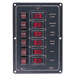 Sea-Dog Aluminum Switch Panel Vertical - 6 Switch - 422110-1