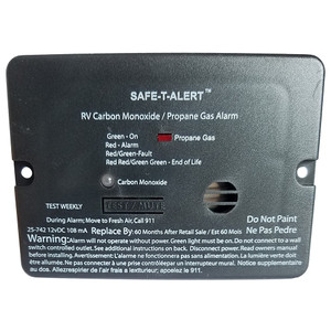 Safe-T-Alert Combo Carbon Monoxide Propane Alarm - Flush Mount - Mini - Black - 25-742-BL