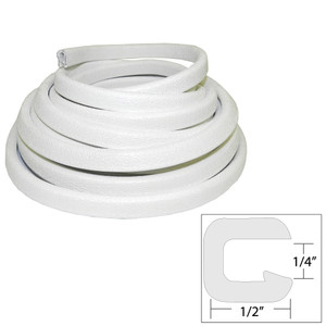 TACO Flexible Vinyl Trim - ¼" Opening x 1/2"W x 25'L - White - V30-1008W25-1