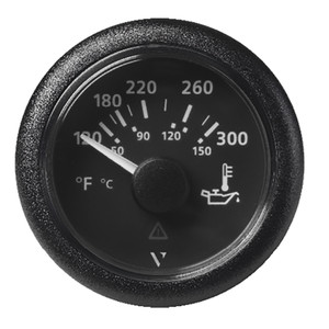 Veratron 52MM (2-1/16") ViewLine Oil Temperature Gauge 120-300 DegreeF - Black Dial & Bezel - A2C59514165