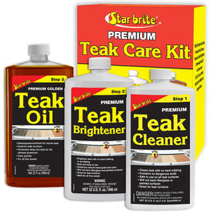 Star brite Premium Teak Care Kit - Step 1, Step 2, & Step 3 - 32 oz - 81202