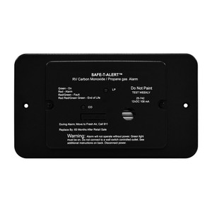 Safe-T-Alert 25 Series Flush Mount Dual Carbon Monoxide/Propane Alarm w/Trim Ring - Black - 12V Hard Wire - 25-742-TR-BL