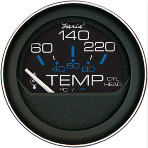 Faria Coral 2" Cylinder Head Temperature Gauge (60-120 Degree F) w/Sender - 13009