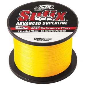 Sufix 832 Advanced Superline Braid - 10lb - Hi-Vis Yellow - 1200 yds - 660-310Y