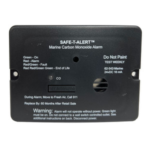 Safe-T-Alert 62 Series Carbon Monoxide Alarm - 24V Flush Mount - Black w/Relay - 62-542-R-BL-24V