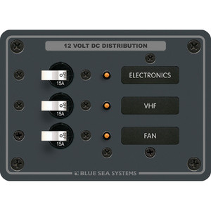 Blue Sea 8025 DC 3 Position Breaker Panel - White Switches - 8025