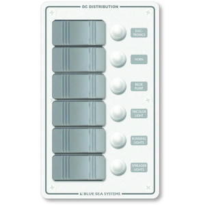 Blue Sea 8273 Water Resistant Panel - 6 Position - White - Vertical - 8273