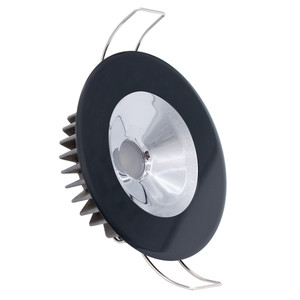 Lumitec Illusion Flush Mount LED Down Light - Spectrum RGBW - Warm White - Black Housing - Chrome Reflector - 117165