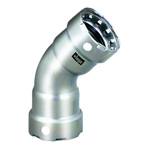 Viega MegaPress 1-1/2" 45 Degree Stainless Steel 304 Elbow - Double Press Connection - Smart Connect Technology - 95070