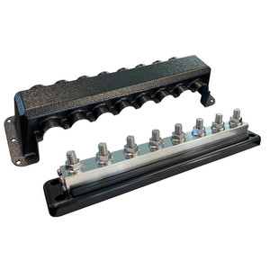 Victron Busbar 600A 8P & Cover 8X 3/8" Plus 8X M8 Terminals - VBB160080010