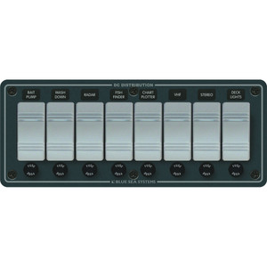 Blue Sea 8261 Waterproof Panel 8 Position - Slate Grey - 8261