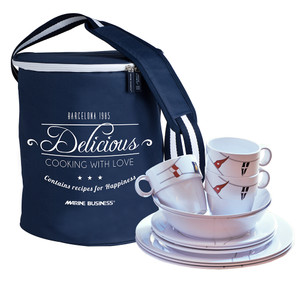 Marine Business Melamine Tableware Set & Basket - REGATA - Set of 24 - 12144