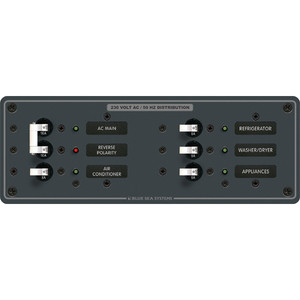 Blue Sea 8199 AC Main + Branch A-Series Toggle Circuit Breaker Panel (230V) - Main + 4 Position - 8199