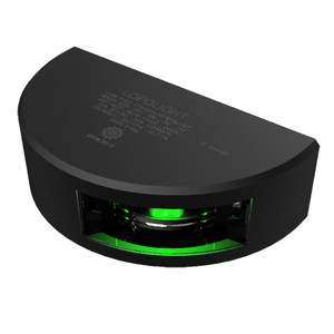 Lopolight Series 301-001 - Starboard Sidelight - 2NM - Vertical Mount - Green - Black Housing - 6M Cable - 301-001-B-6M