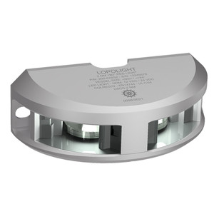 Lopolight Series 200-024 - Navigation Light - 2NM - Vertical Mount - White - Silver Housing - 6M Cable - 200-024G2 6M