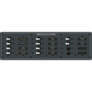 Blue Sea 8375 Panel DC 12 Position Horizontal BL - 8375