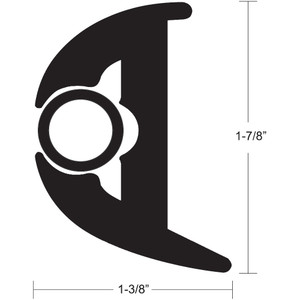 TACO Flex Vinyl Rub Rail Kit - Black w/Black Insert - 50' - 1-7/8" X 1-3/8" - V11-3426BBK50-2