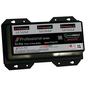 Dual Pro PS3 Auto 15A - 3-Bank Lithium/AGM Battery Charger - PS3AUTO