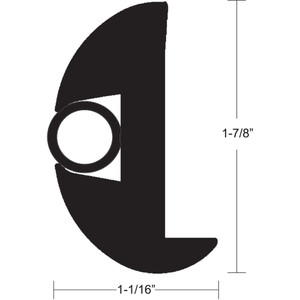 TACO Flex Vinyl Rub Rail Kit - Black w/Black Insert - 70' - 1-7/8" x 1-1/16" - V11-2423BBK70-2