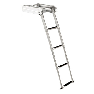 Whitecap 304 Stainless Steel 4-Step Sliding Under Platform Ladder - S-1858