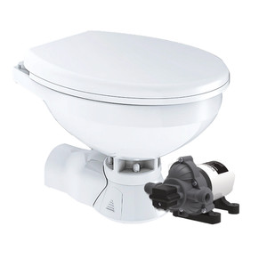 Commodore Quiet Flush Electric Toilet - Rear Macerator - Raw Water Pump - Regular Size - CM4RMT