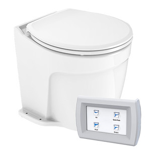 Commodore Deluxe Flush Electric Toilet w/Solenoid Valve - Fresh Water Pump - CM5RMT