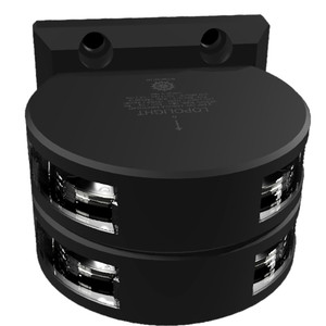 Lopolight Series 201-011 - Double Stacked Masthead Light - 3NM - Vertical Mount - White - Black Housing  - 201-011ST-B